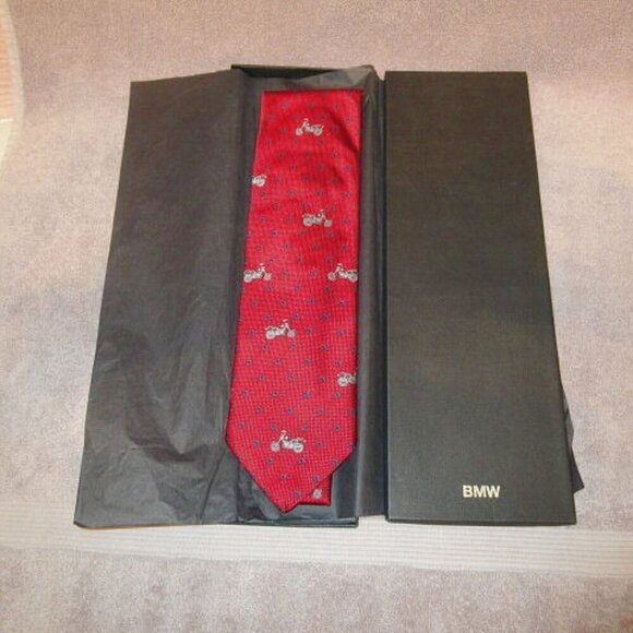 Vtg BMW Motorcycle Silk Tie Necktie Made in Italy NEW Limited Edition Corpcore - Picture 1 of 9